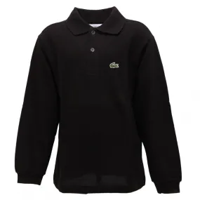 4316R polo bimbo LACOSTE NOIR manica lunga nera long sleeve t-shirt kids