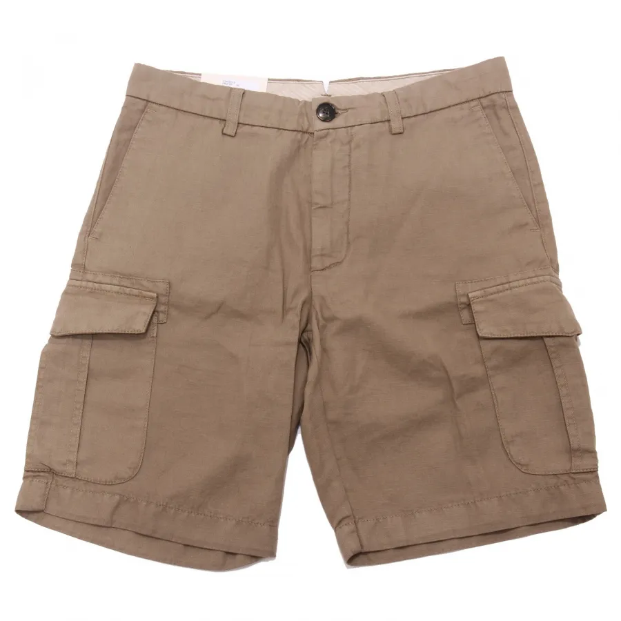 5107AE bermuda uomo ELEVENTY beige cotton/linen cargo shorts man