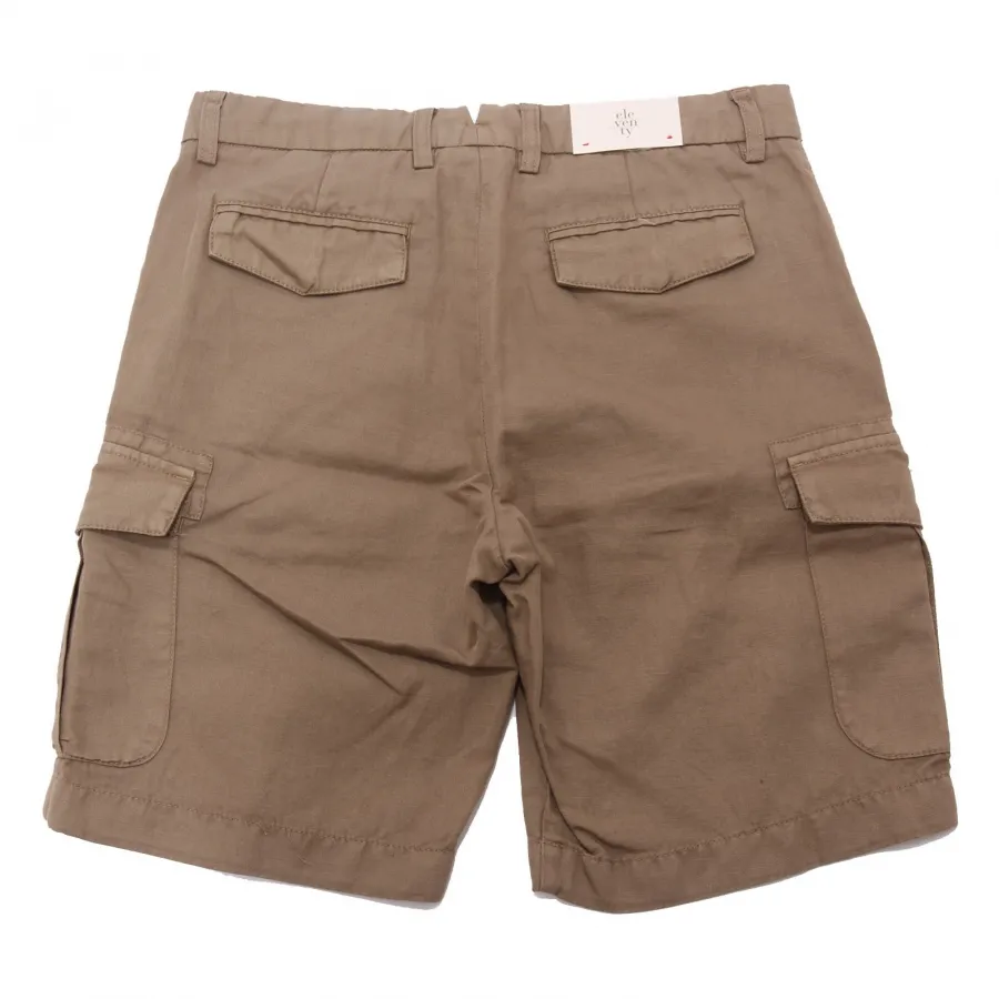 5107AE bermuda uomo ELEVENTY beige cotton/linen cargo shorts man