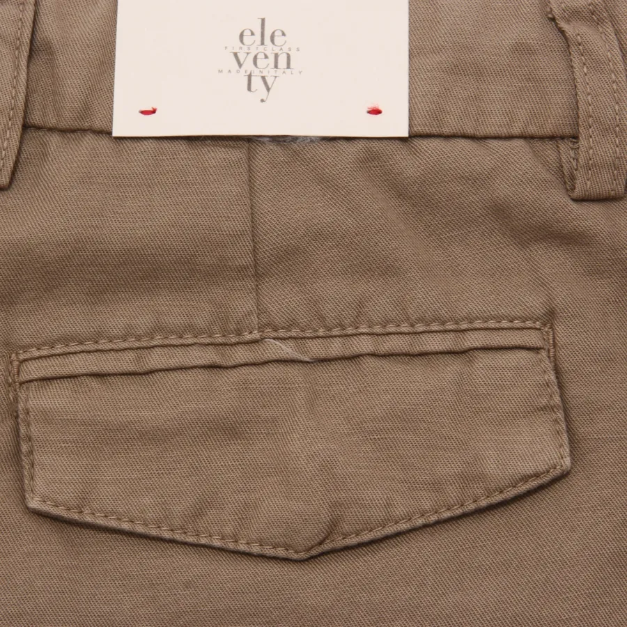 5107AE bermuda uomo ELEVENTY beige cotton/linen cargo shorts man