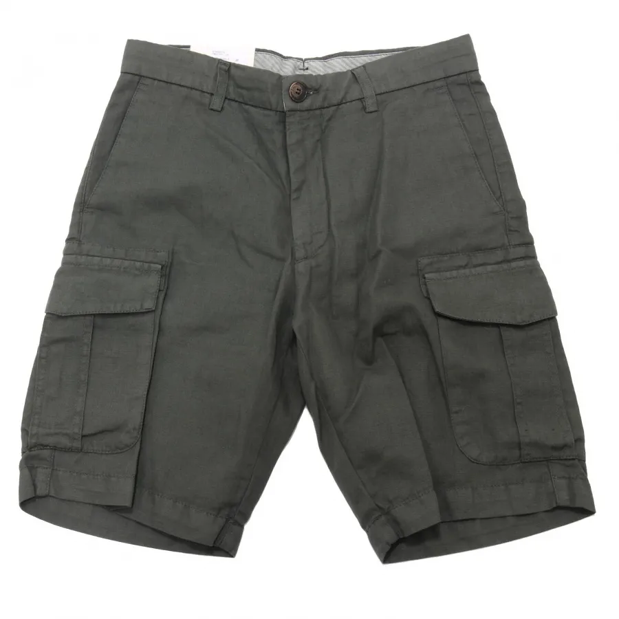 5119AE bermuda uomo ELEVENTY green cotton/linen cargo shorts man