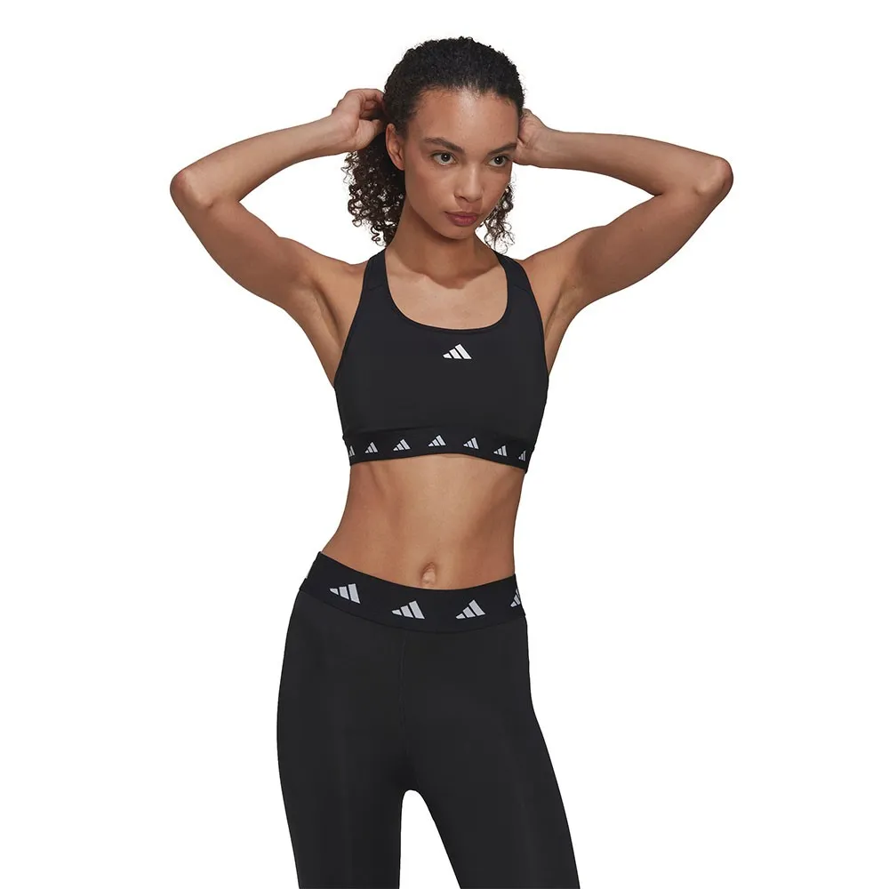 ADIDAS Reggiseno Sportivo Sostegno Medio Eco Nero Bianco Donna