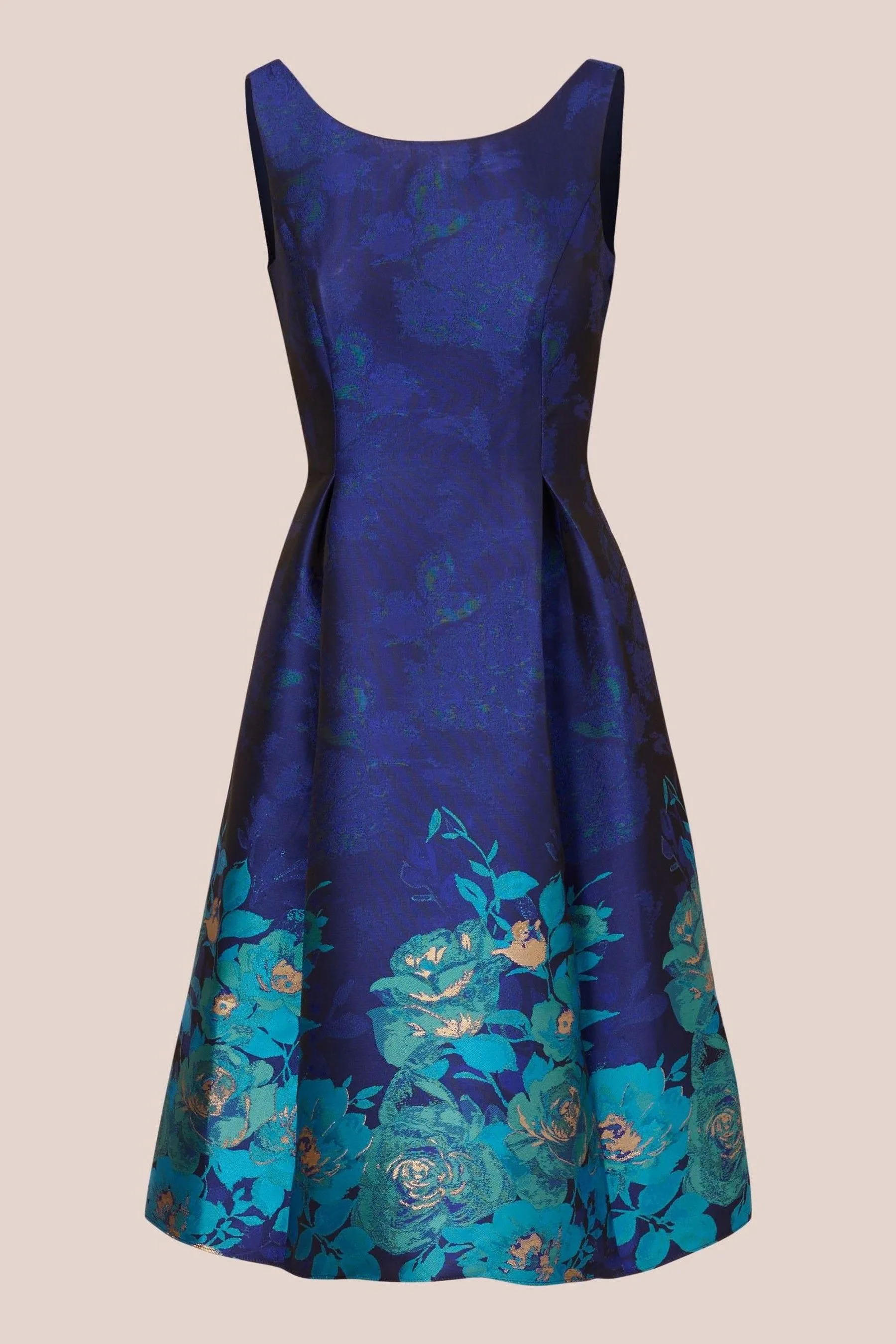 Adrianna Papell Blu - Abito in jacquard con bordo