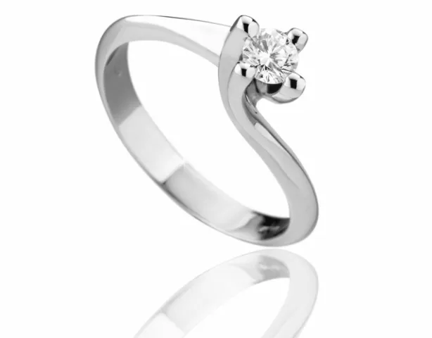 Anello solitario Roger Gems con Diamante IF 0.24ct G IF in oro bianco 18kt mod. Valentino