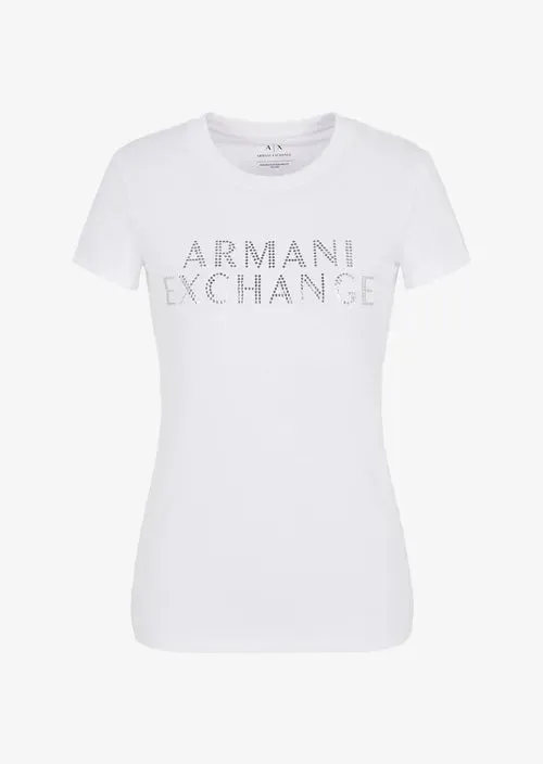 Armani Exchange t-shirt brand glittering donna