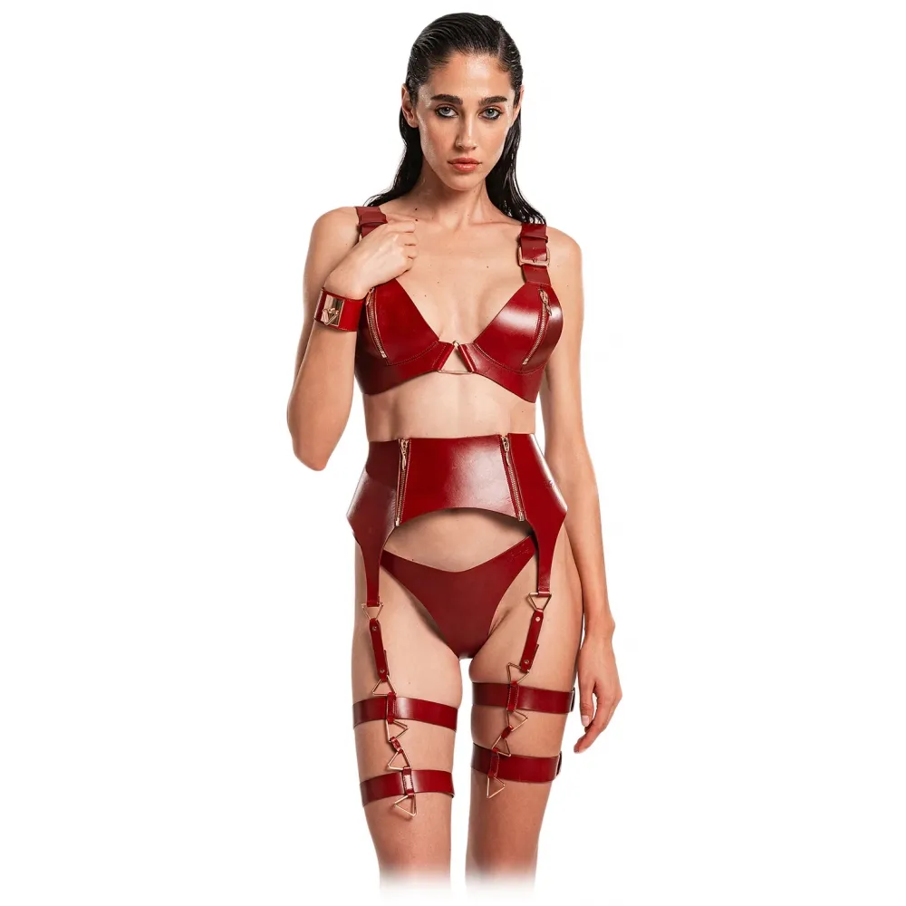 Belarex - Reggicalze Rome - Rosso Scuro - Reggicalze - Lingerie - Luxury Exclusive Collection