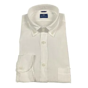 BRANCACCIO camicia uomo bianca GNOOK1 GOLD NICOLA DBR5300 100% lino