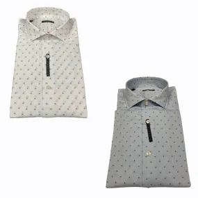 BROUBACK camicia uomo slim washed con pois NISIDA 38 T72 MADE IN ITALY