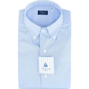 Camicia FINAMORE Milano Button Down in Cotone Oxford Celeste