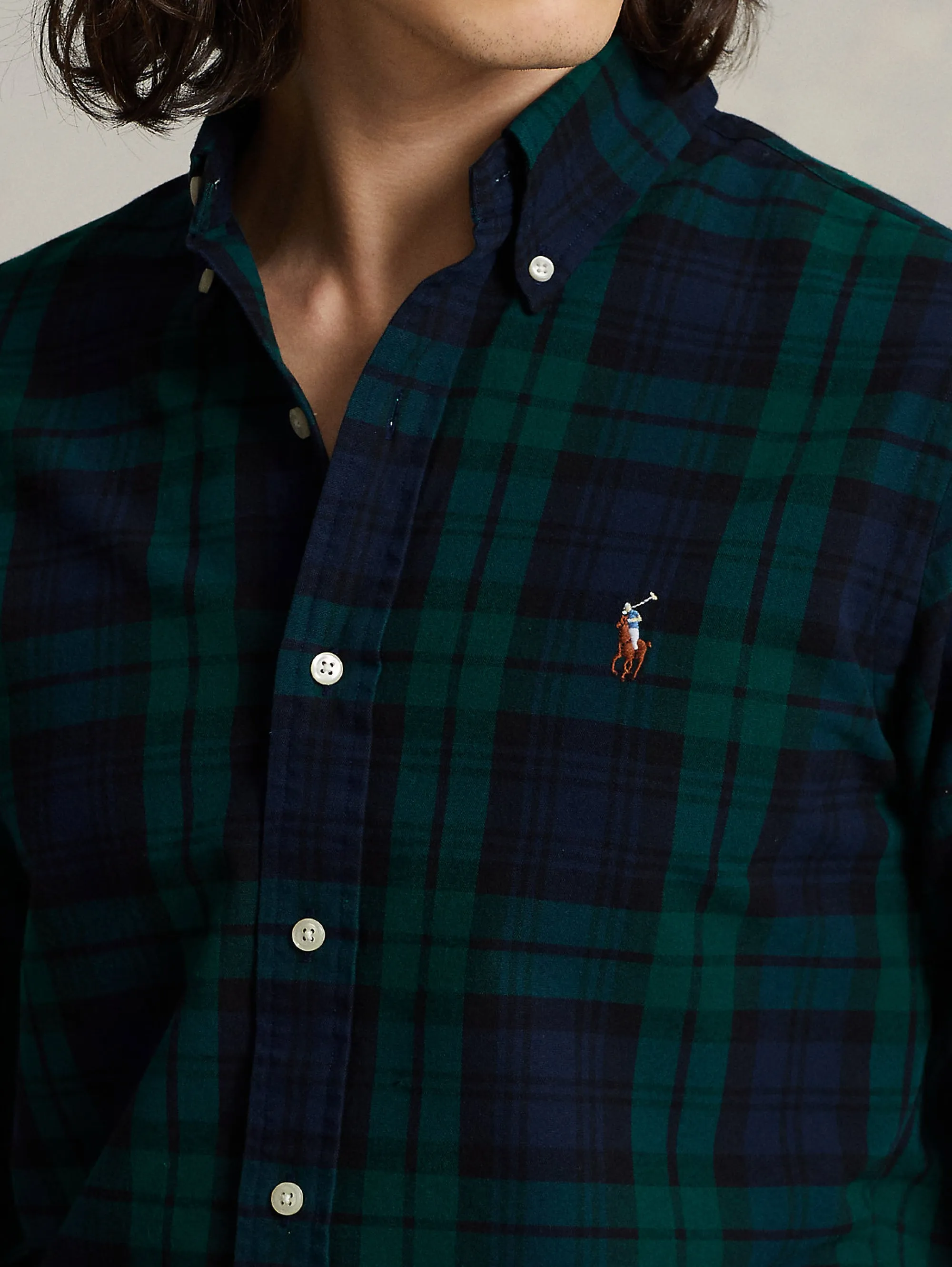 Camicia in Oxford Scozzese Blu/Verde