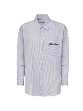 CAMICIA OXFORD A RIGHE CON LOGO LETTERING SUL TASCHINO