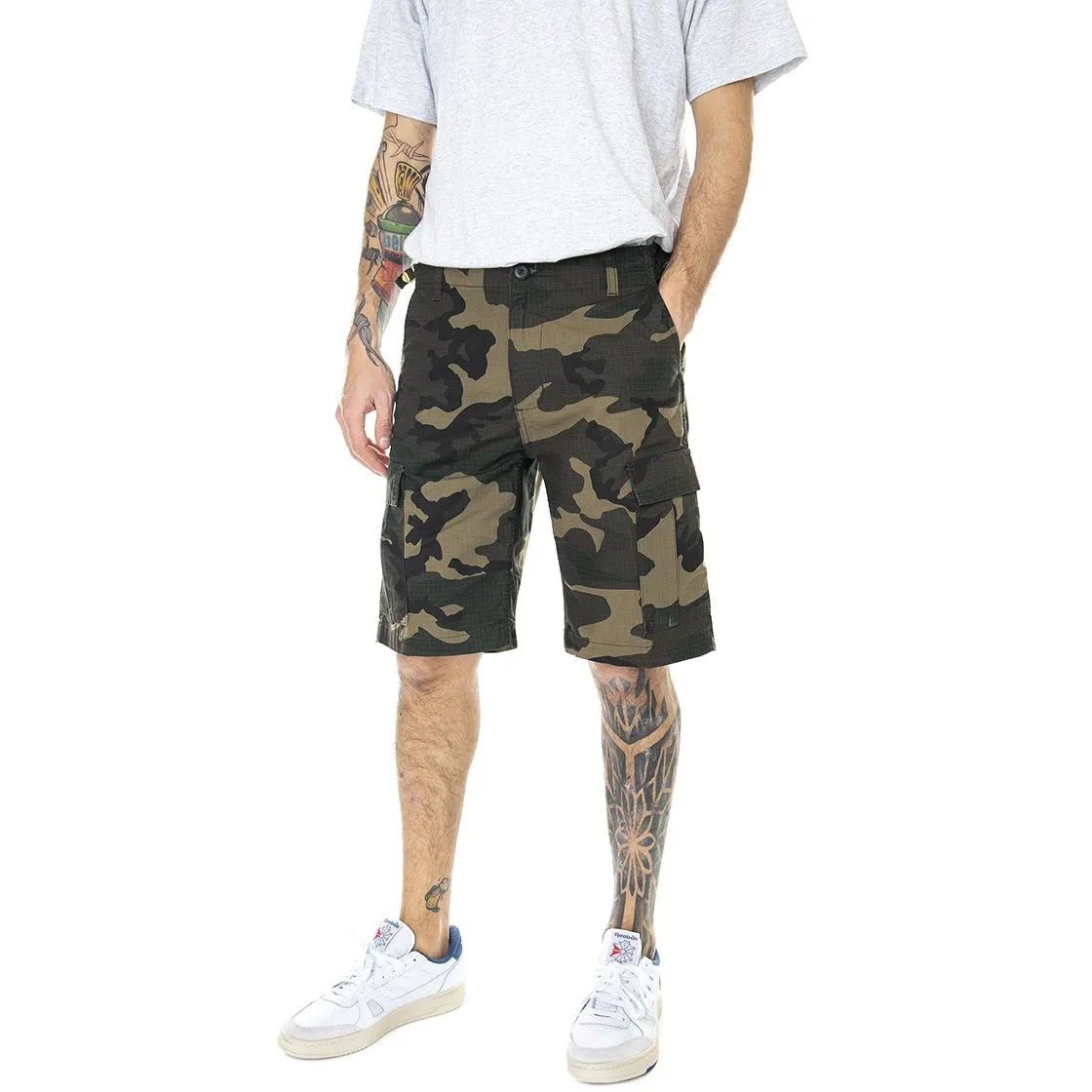 CARHARTT WIP Aviation Short Camo Laurel - Bermuda Uomo Cargo    