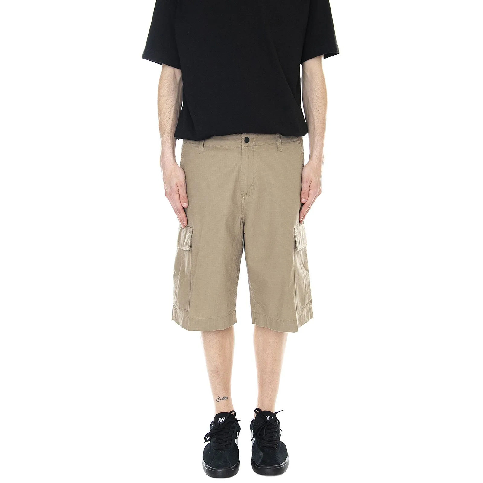 CARHARTT WIP Mens Regular Cargo Shorts - Rinsed Leather Brown - Bermuda Uomo Marroni    