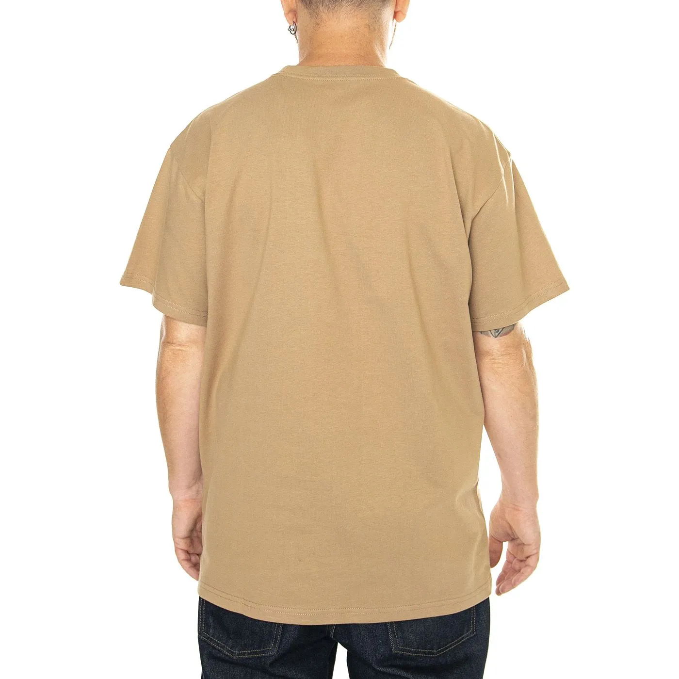 CARHARTT WIP S/S Chase T-Shirt Peanut / Gold - Maglietta Girocollo Uomo Marrone    