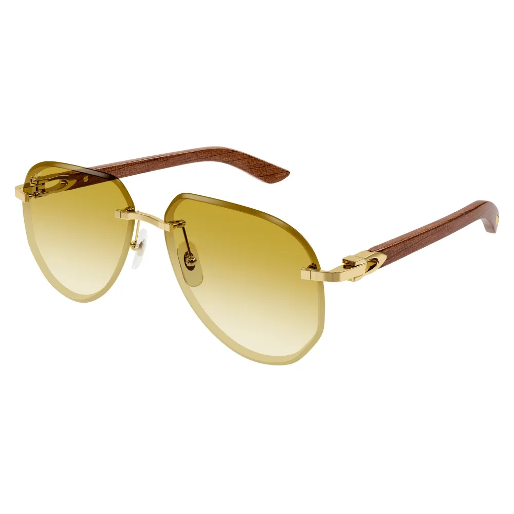 Cartier - Pilot - Oro Giallo - Signature C de Cartier Collection - Occhiali da Sole - Cartier Eyewear