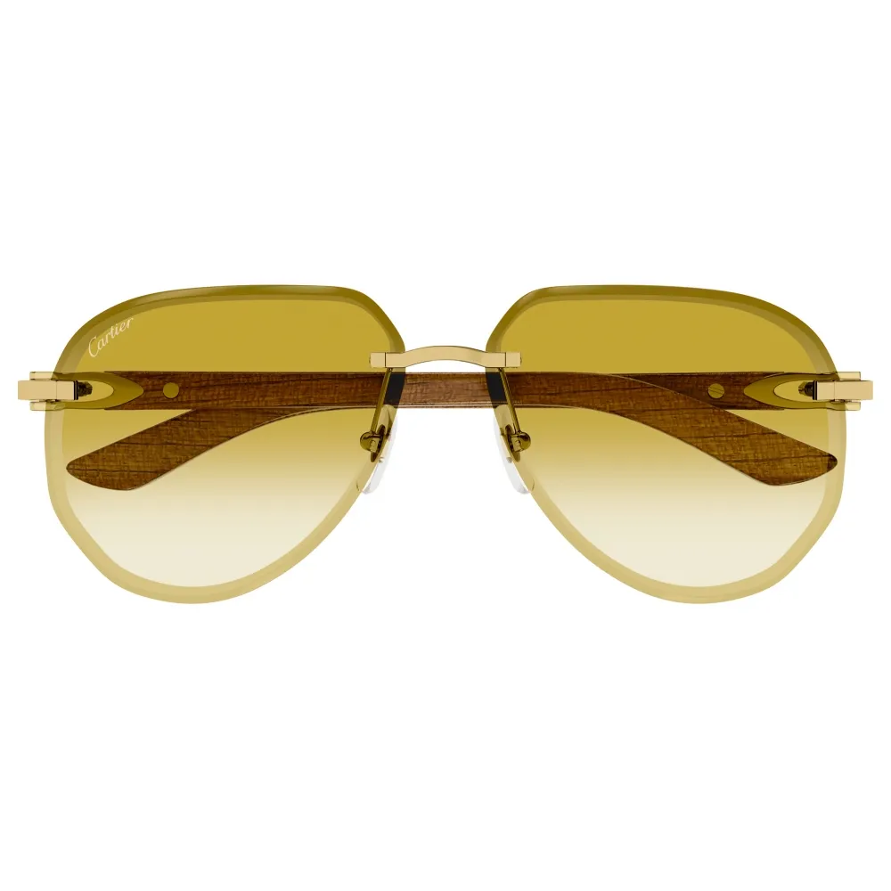 Cartier - Pilot - Oro Giallo - Signature C de Cartier Collection - Occhiali da Sole - Cartier Eyewear