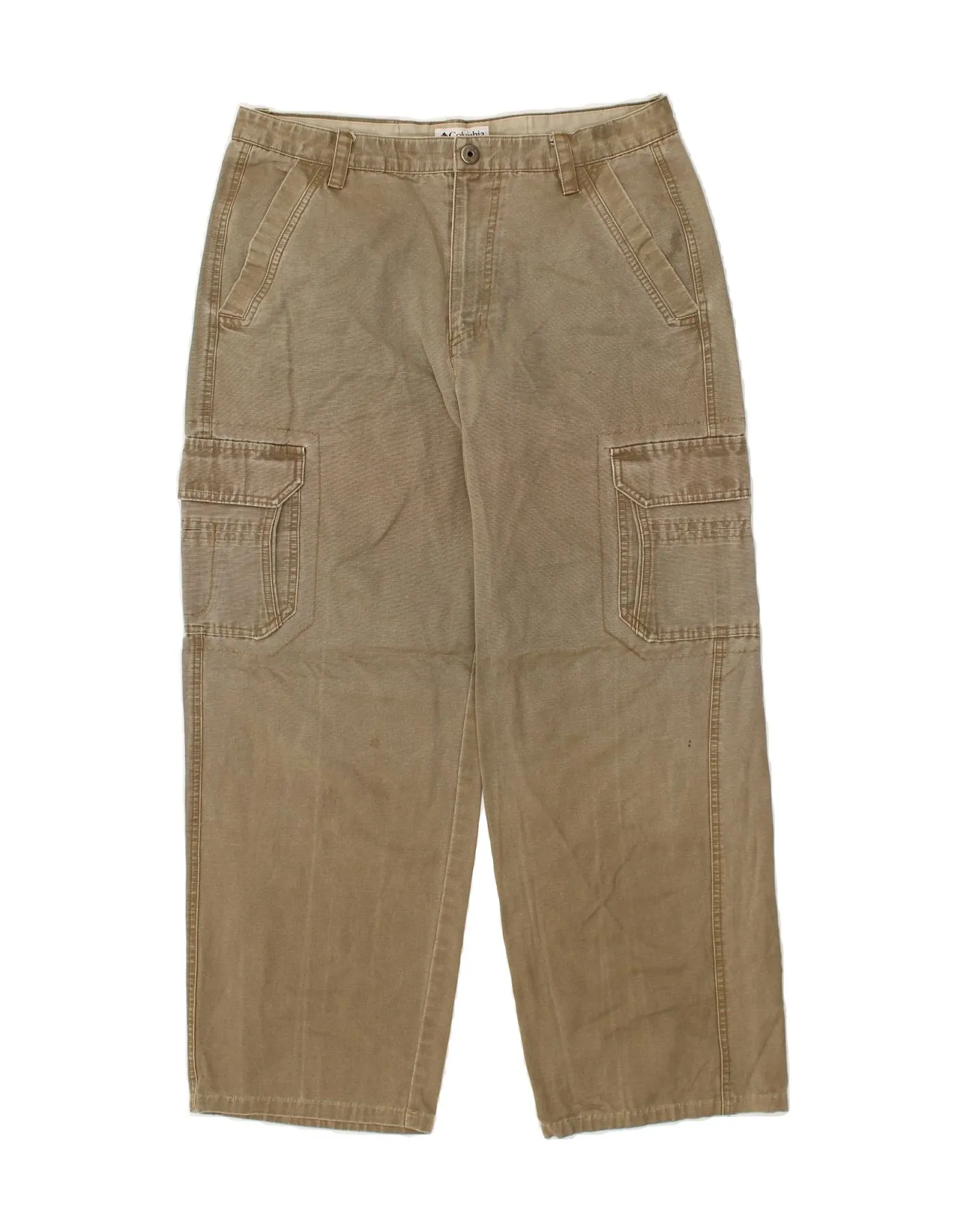 COLUMBIA Mens Straight Cargo Trousers W34 L28 Beige Cotton