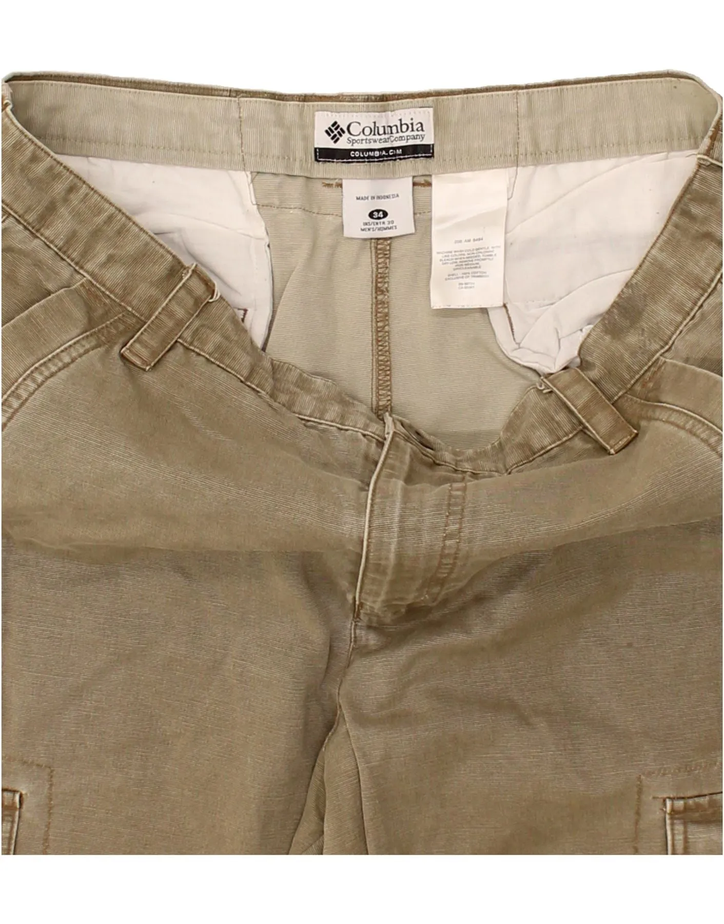 COLUMBIA Mens Straight Cargo Trousers W34 L28 Beige Cotton