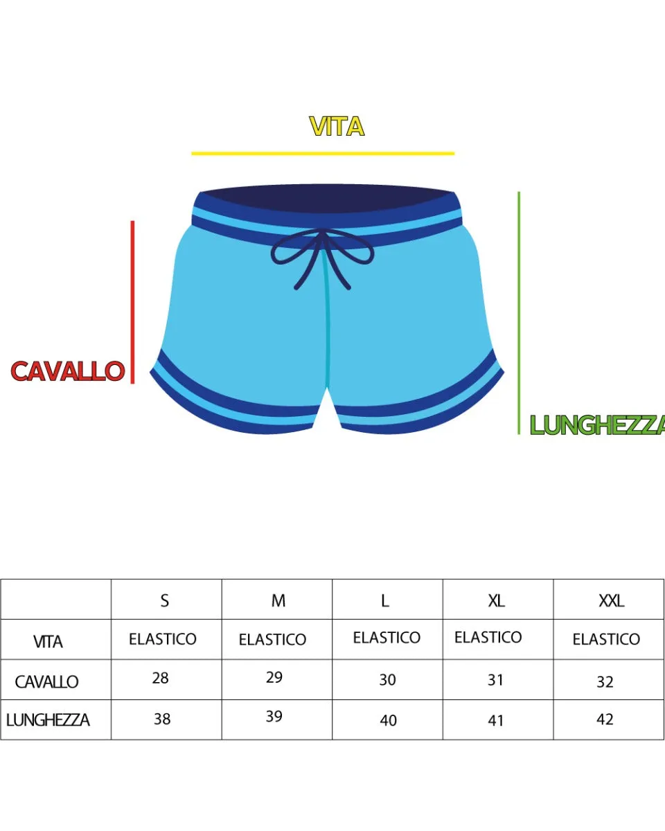 Costume Da Bagno Uomo Boxer Tinta Unita Elastico Verde GIOSAL-SU1210A