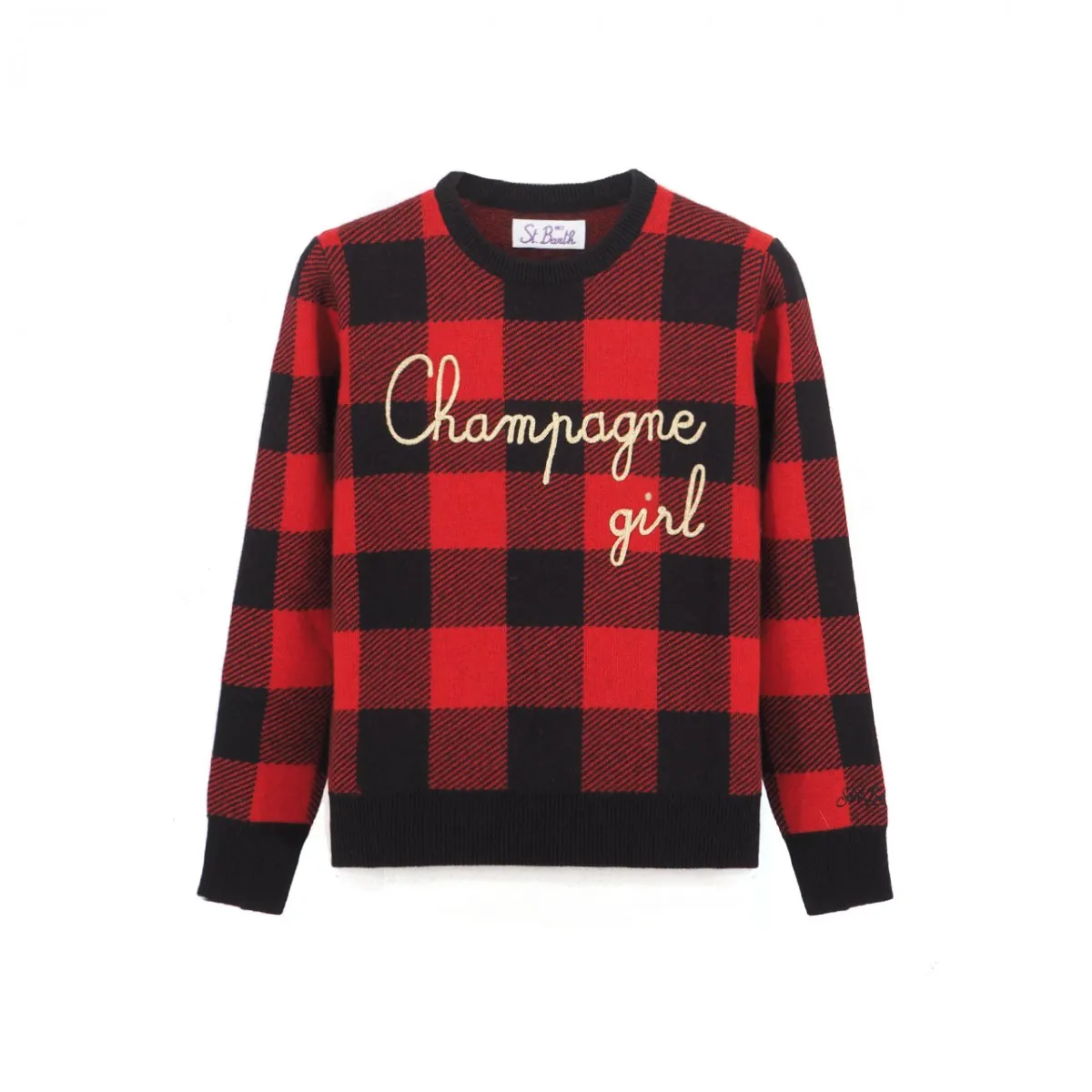 Crewneck Sweater Champagne Girl, Rosso