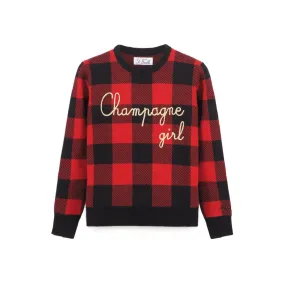 Crewneck Sweater Champagne Girl, Rosso