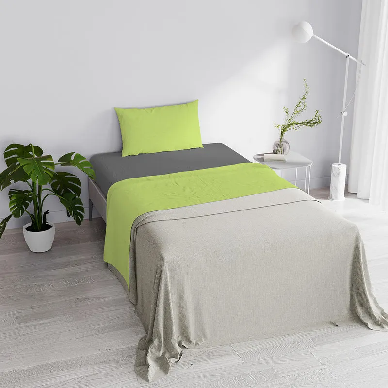 DATEX Completo letto linea Natural Color, verde acido/fumo