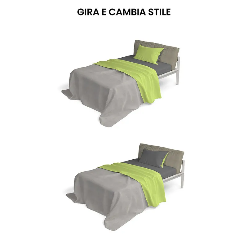 DATEX Completo letto linea Natural Color, verde acido/fumo