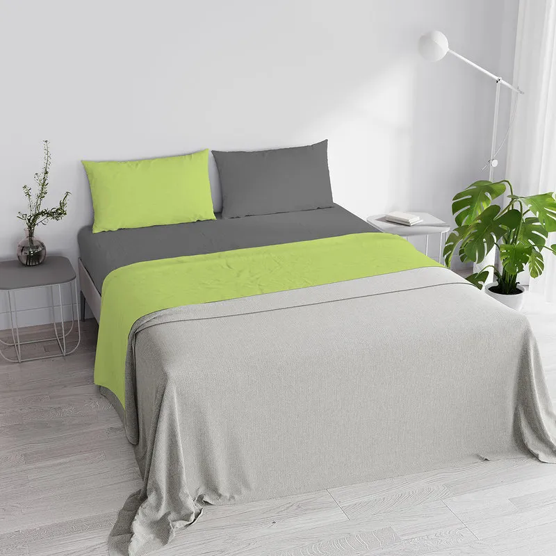 DATEX Completo letto linea Natural Color, verde acido/fumo