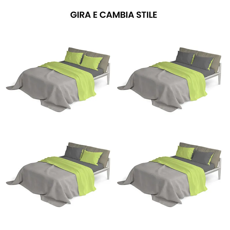 DATEX Completo letto linea Natural Color, verde acido/fumo