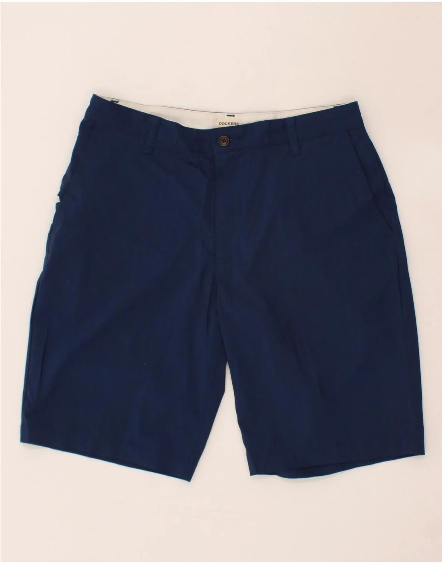 DOCKERS Mens Cargo Shorts W33 Medium Navy Blue Polyester