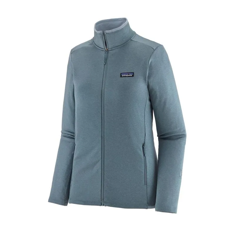 Donne Patagonia W's R1 Daily Jkt zip fleece (Light Plume Grey - Steam Blue X-Dye)