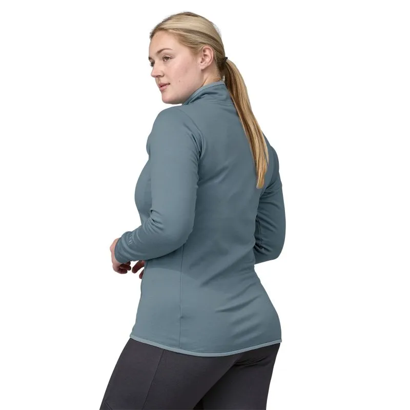 Donne Patagonia W's R1 Daily Jkt zip fleece (Light Plume Grey - Steam Blue X-Dye)