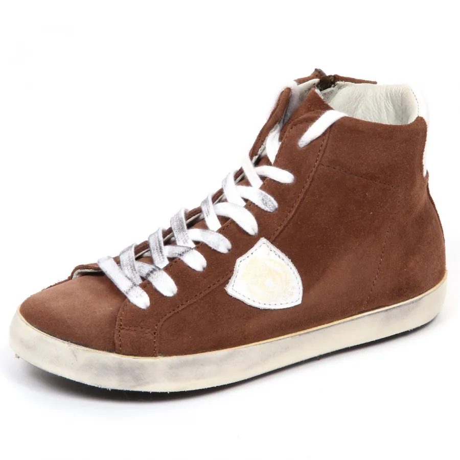 E1572 sneaker bimbo brown PHILIPPE MODEL GARCONS scarpe shoe kid boy