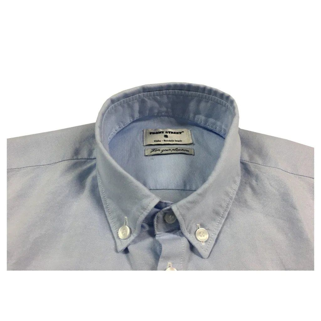 FRONT STREET 8 camicia uomo button-down celeste oxford art CA15 OXFORD SHIRT 100% cotone