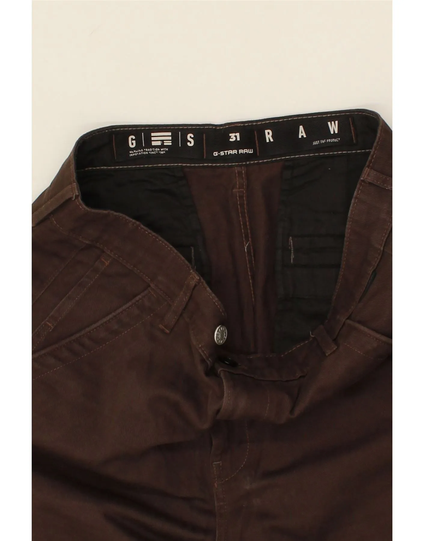 G-STAR Mens Slim Fit Cargo Trousers W31 L28 Brown Cotton