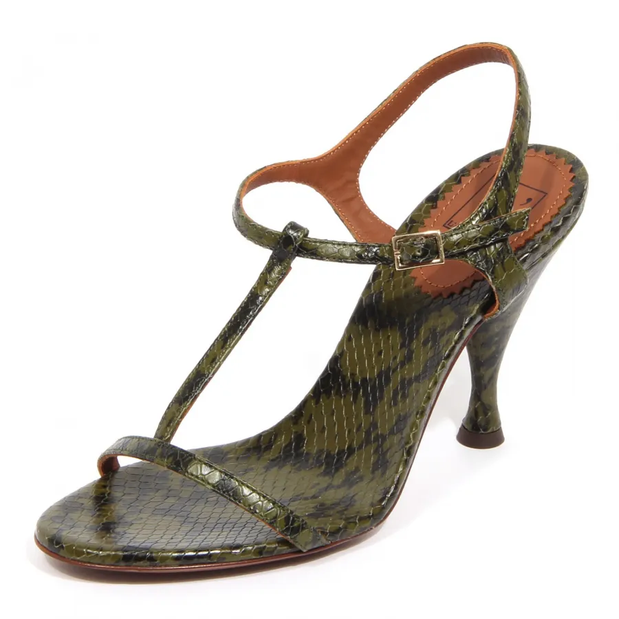 G1580 sandalo donna L'AUTRE CHOSE leather green sandal woman