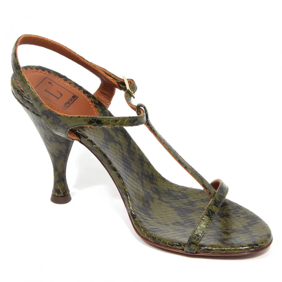 G1580 sandalo donna L'AUTRE CHOSE leather green sandal woman