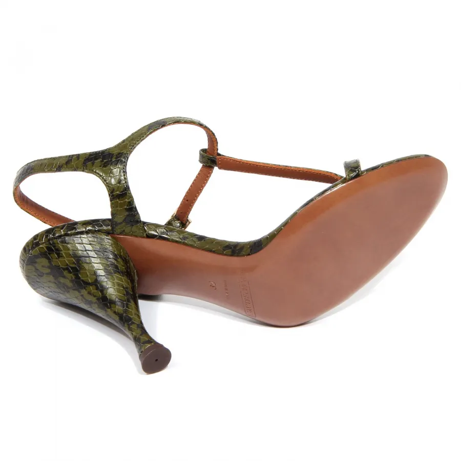 G1580 sandalo donna L'AUTRE CHOSE leather green sandal woman