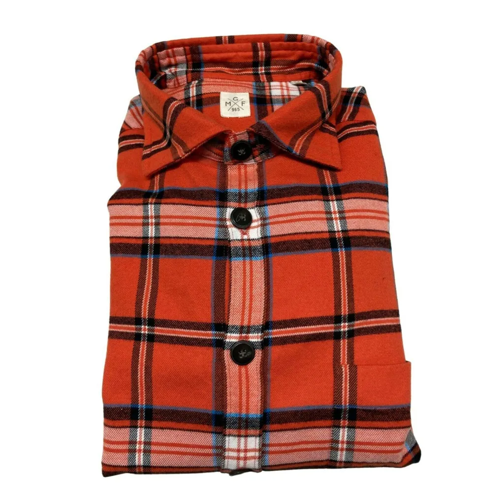 GMF 965 camicia uomo flanella quadri arancio mod SP327 912340/01