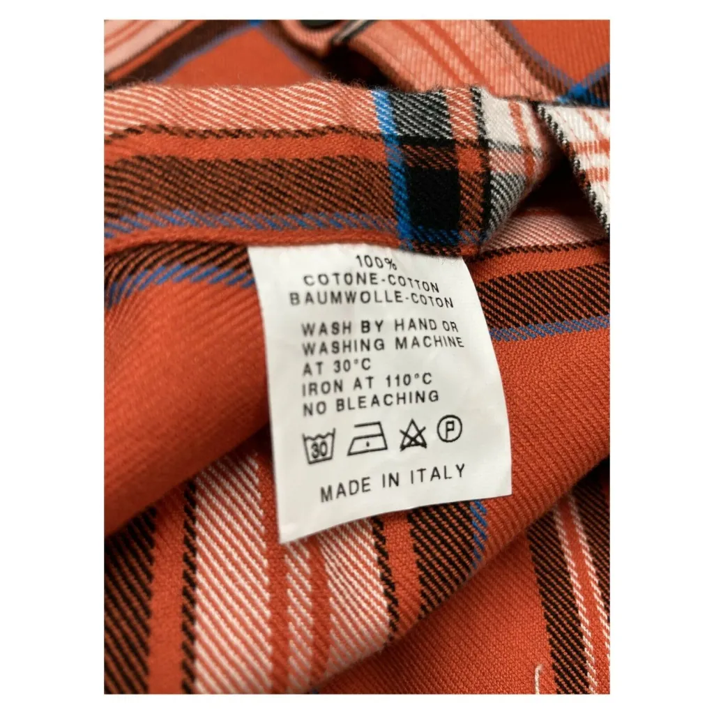 GMF 965 camicia uomo flanella quadri arancio mod SP327 912340/01