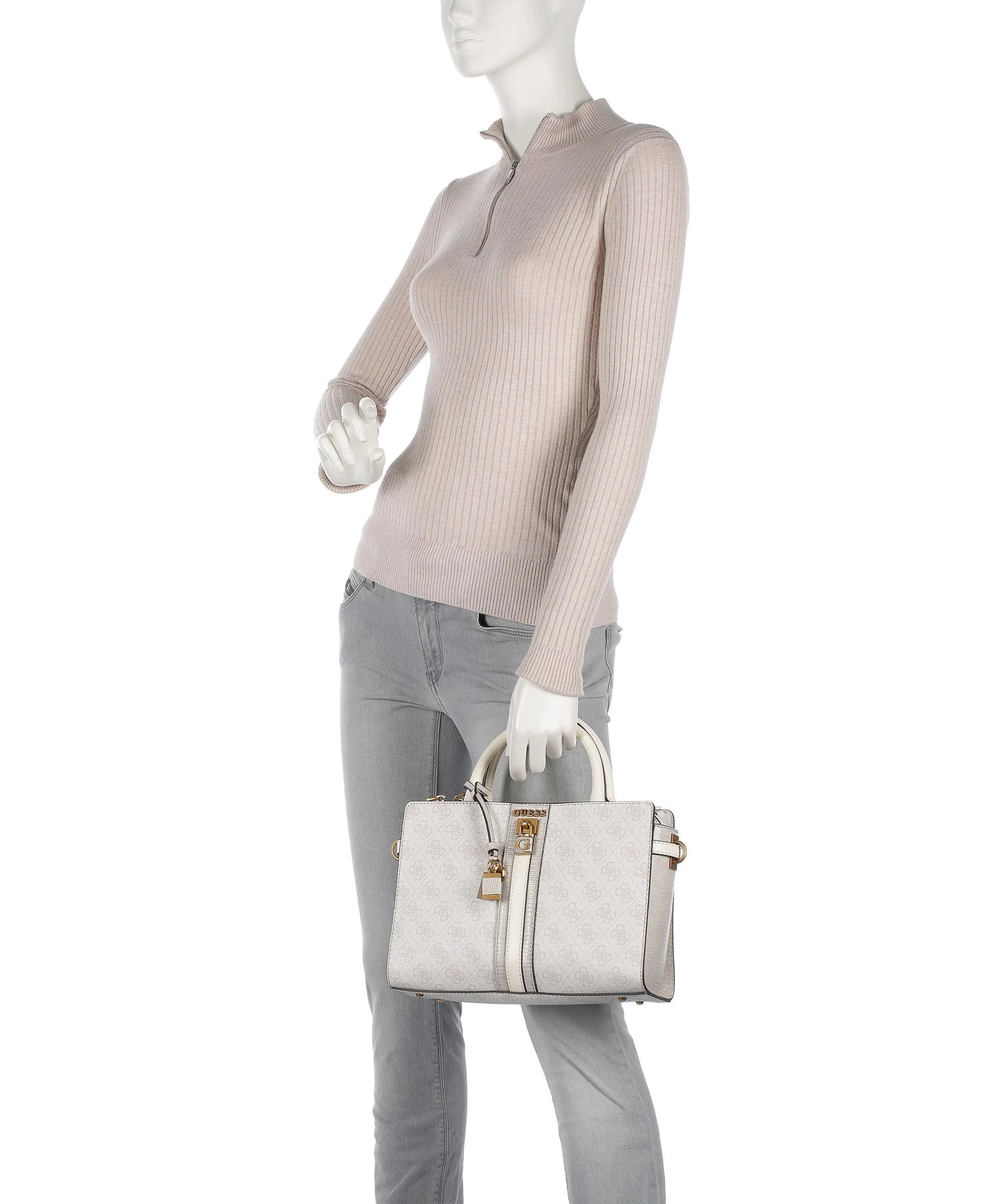  Guess Ginevra Borsa a mano pelle sintetica beige  