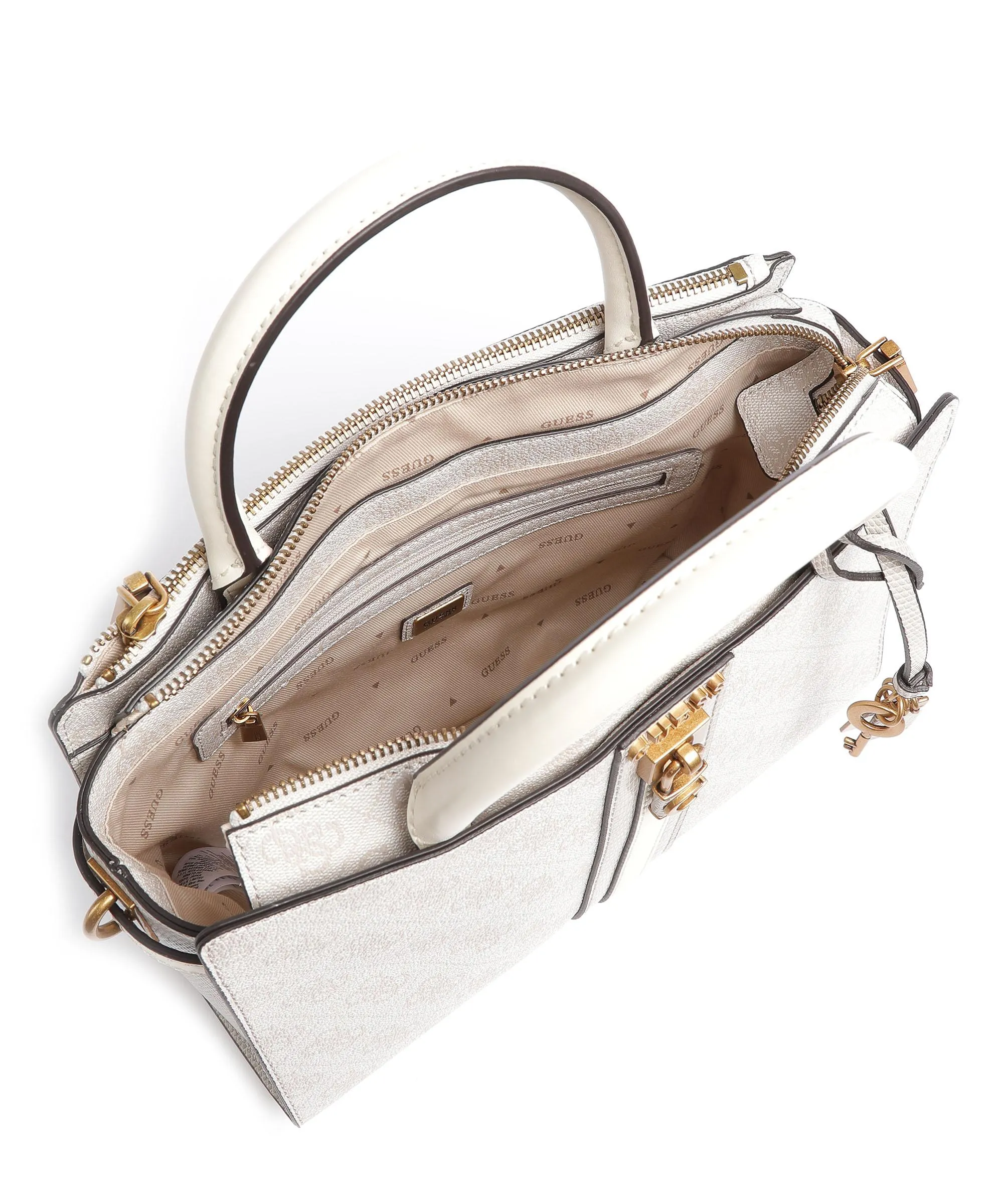  Guess Ginevra Borsa a mano pelle sintetica beige  