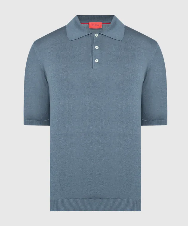 ISAIA Polo in seta grigia MG8262Y0470