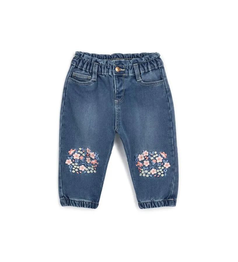 --Jeans paperbag con fiori-