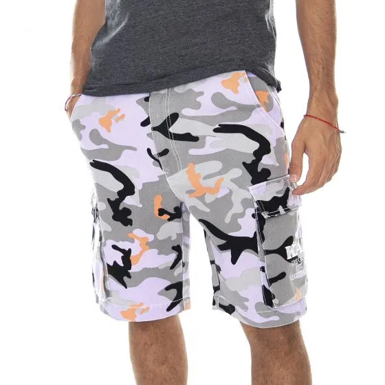 Karl Kani Camo Cargo Shorts - Grey - Bermuda Uomo Camo Grigi    