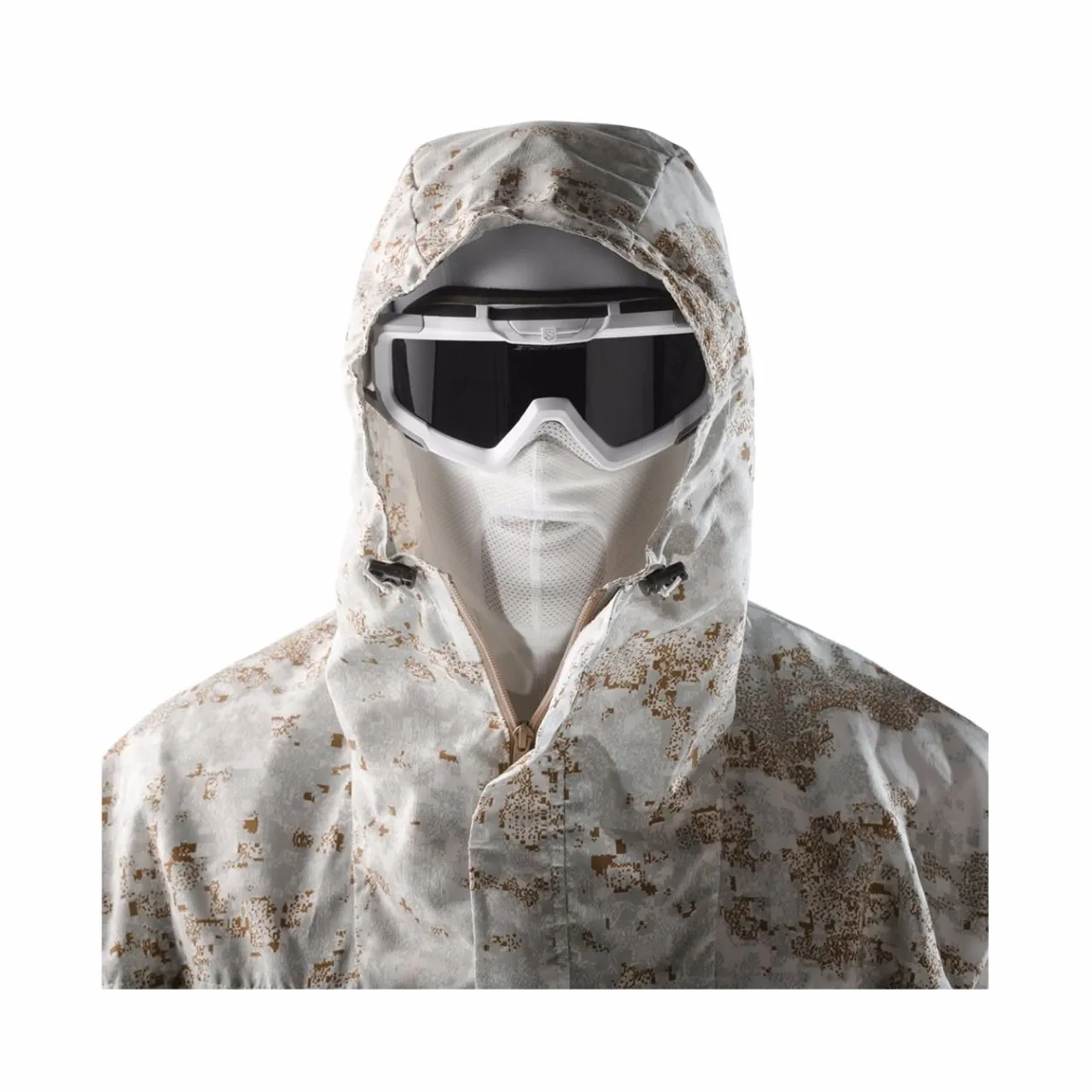 Kit di revisione militare per occhiali Snowhawk, kit per tiratori deluxe, bianco con passamontagna