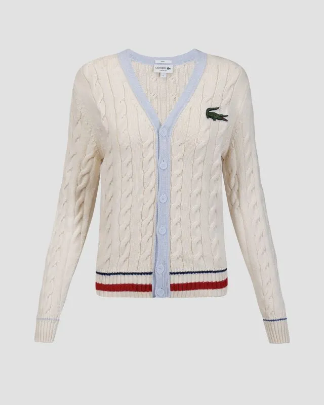 Kremowy kardigan unisex Lacoste AH6447 ah6447-iqw