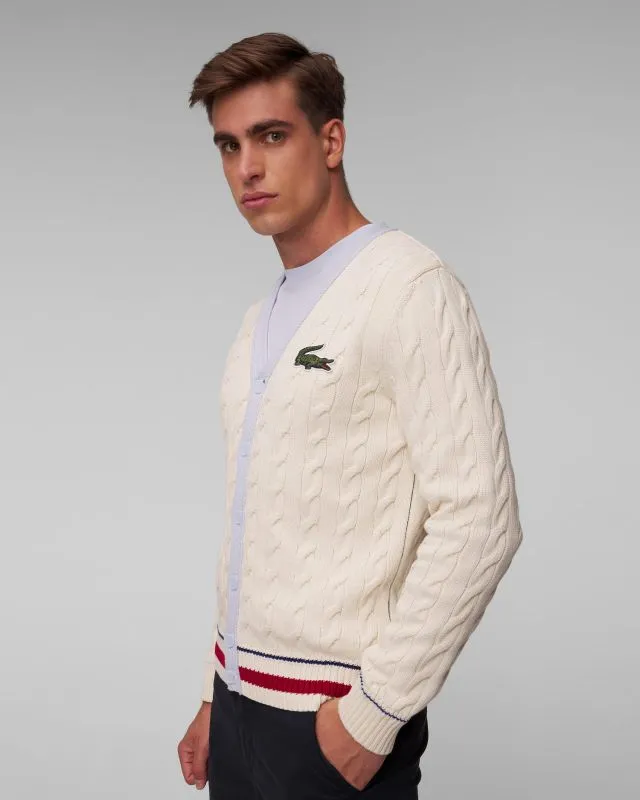 Kremowy kardigan unisex Lacoste AH6447 ah6447-iqw