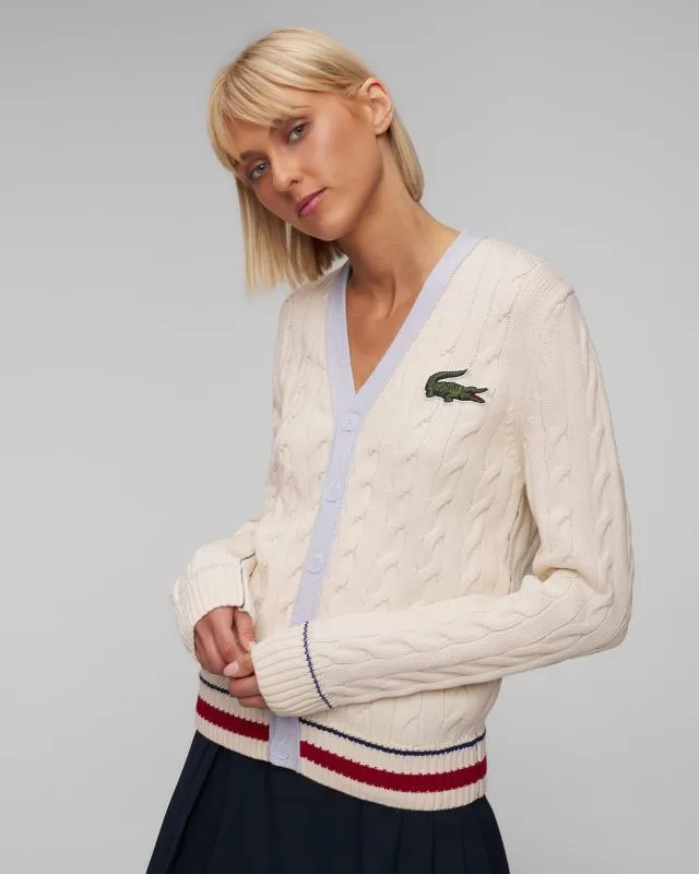 Kremowy kardigan unisex Lacoste AH6447 ah6447-iqw