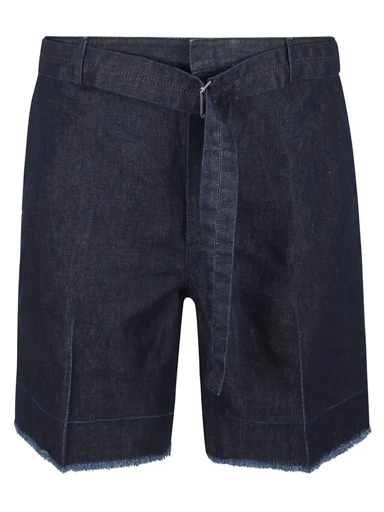 LANVINRAW EDGES DENIM SHORTS Navy blue